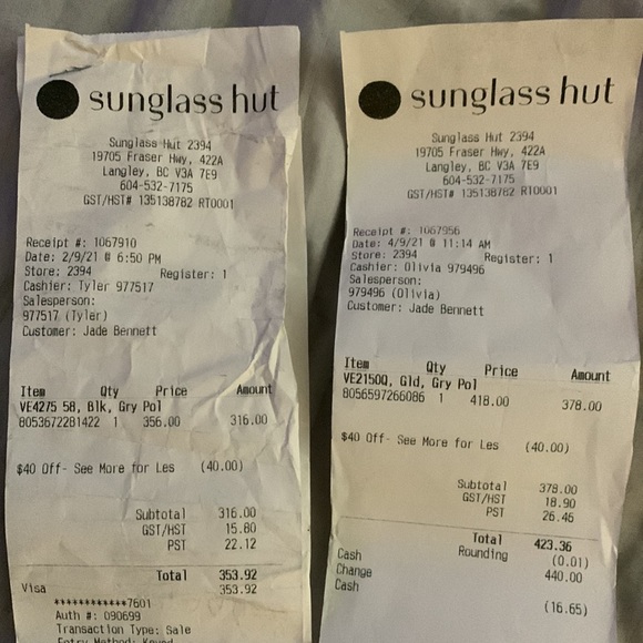 To different pairs of Versace sunglasses, they literally just sat in there case - Picture 4 of 4